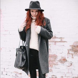 Medium Large - J.crew x Bailey Charcoal Grey Wool Felt Fedora Hat